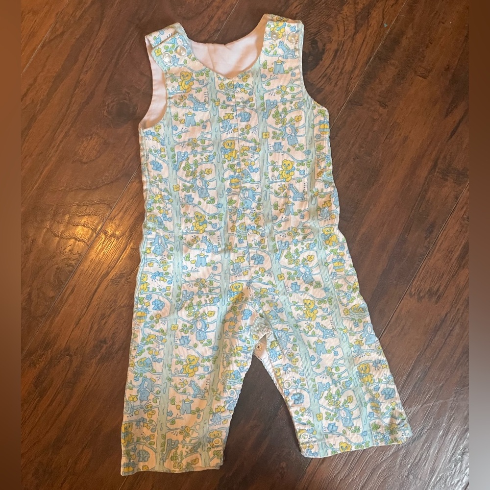 Vintage Printed Baby Overalls